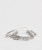 Asos Design Fashion Caribner Link Bracelet In Silver Tone - Silver