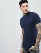 Process Black Short Sleeve Waffle Knit Polo - Navy