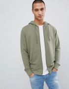 Pull & Bear Join Life Hoodie In Khaki - Green