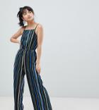 Noisy May Petite Stripe Wide Leg Cami Jumpsuit - Multi