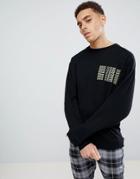 Asos Design Sweatshirt With Error Print - Black