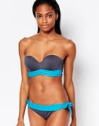 Pour Moi Fiji Strapless Underwired Bikini Top - Blue