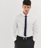 Asos Design Slim Work Shirt In White With Navy Tie & Pocket Square Pack Save - Multi