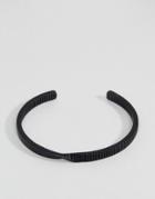 Icon Brand Twisted Cuff Bangle Bracelet In Matte Black - Black