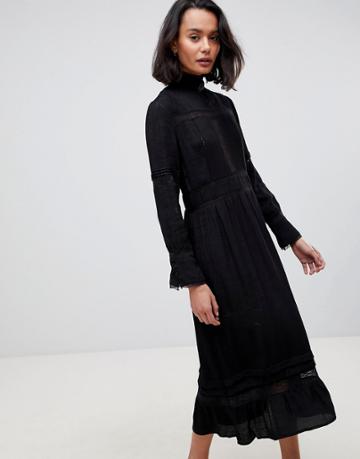 See U Soon Peasant Midi Dress - Black