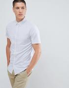 New Look Stripe Muscle Fit Oxford Shirt In Blue - Blue