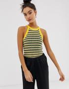 Noisy May High Neck Knitted Top - Multi
