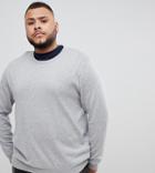 Jack & Jones Essentials Plus Size Knitted Sweater - Gray