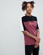 Asos Design Relaxed T-shirt With Color Block And Roman Numeral Print - Red