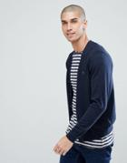 Farah Jessie Ribbed Button Cardigan In Navy - Navy