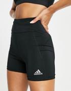 Adidas Running Short Tights With Logo In Black