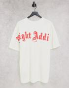 Night Addict Logo Back Printed T-shirt In Cream-neutral