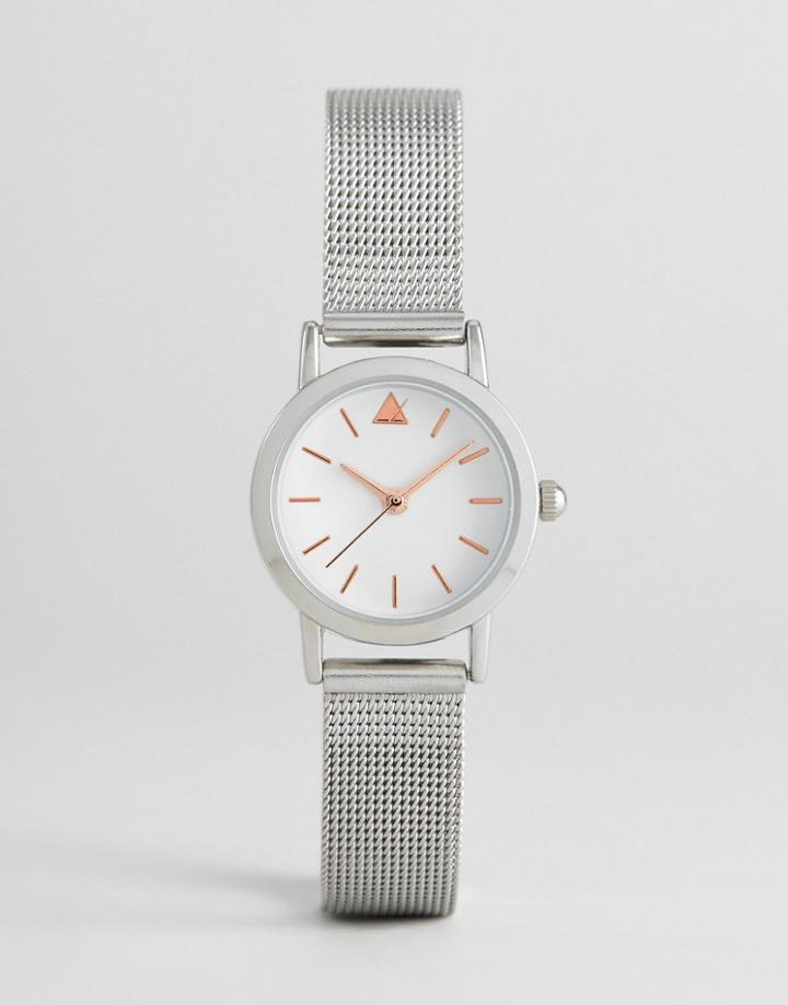 Asos Curve Mini Silver Mesh Watch - Silver