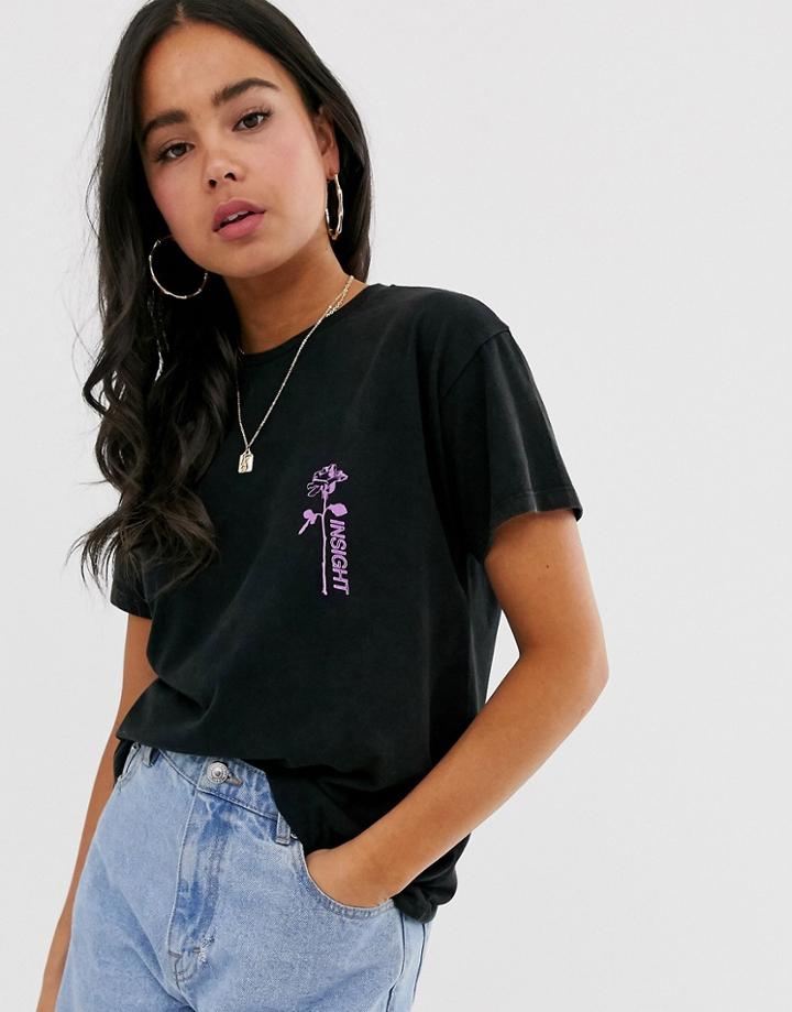 Asos Design T-shirt With Bright Pink Magazine Print-black