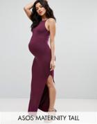 Asos Maternity Tall High Neck Maxi Dress - Red