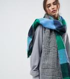 My Accessories Reversible Check & Hounds Tooth Scarf - Multi