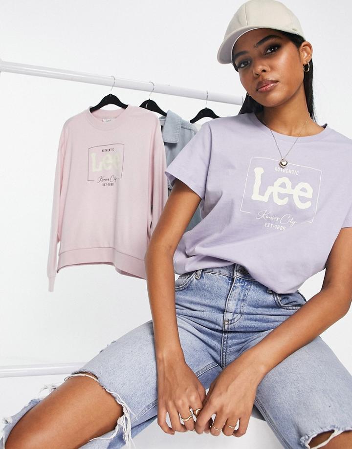 Lee Classic Logo T-shirt In Lavendar Dusk-purple