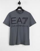 Armani Ea7 Train Large Logo T-shirt In Gray-grey
