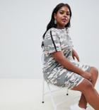 New Look Curve Camo T Shirt Dress - Green