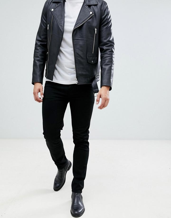 Asos Design 12.5oz Skinny Jeans In Black - Black