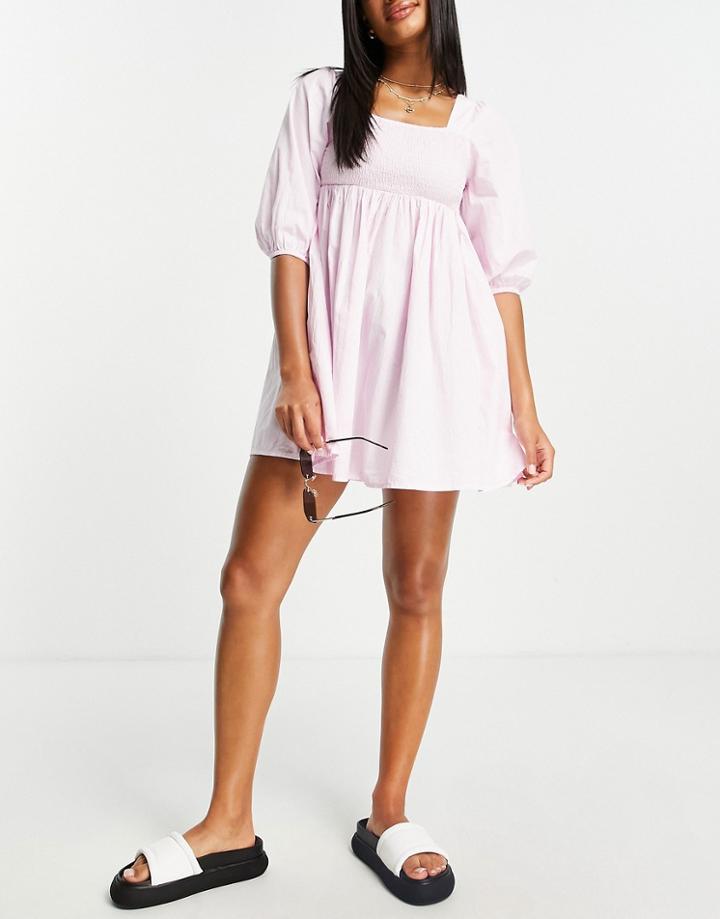 Influence Shirred Beach Dress In Lilac-purple