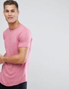 Le Breve Longline Raw Edge T-shirt - Pink