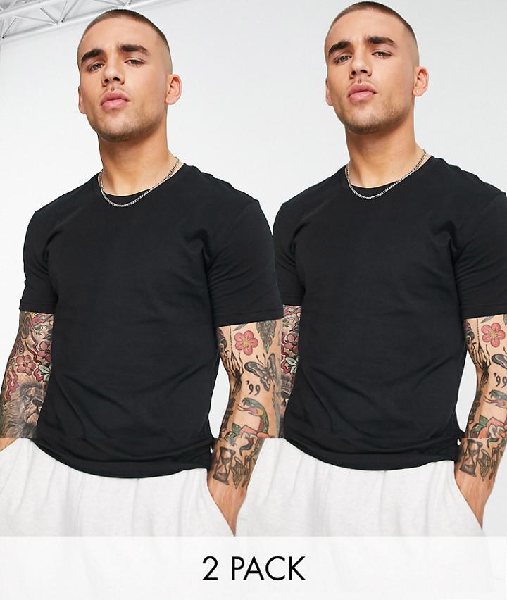 Nike Dri-fit Essential Cotton Stretch 2 Pack T-shirts In Black