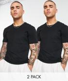 Nike Dri-fit Essential Cotton Stretch 2 Pack T-shirts In Black