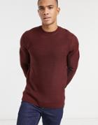 New Look Knitted Sweater In Burgundy-red