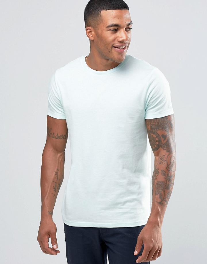 Asos T-shirt With Crew Neck In Blue - Blue