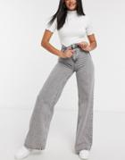 Stradivarius 90s Wide Leg Jeans In Gray-blues