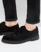 Religion Suede Creeper Derby Shoes - Black