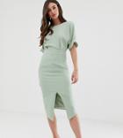 Asos Design Tall Wiggle Midi Dress - Green