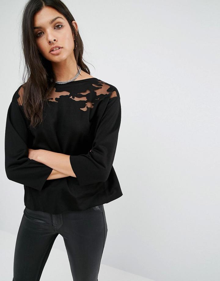 Diesel Sheer Camo Top - Black