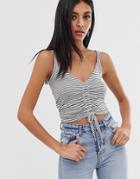 Allsaints Rina Stripe Tank With Ruched Front-multi
