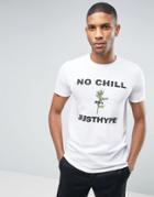 Hype T-shirt With Floral Statement - White