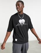 Asos Dark Future Oversized T-shirt In Black With Multi Prints