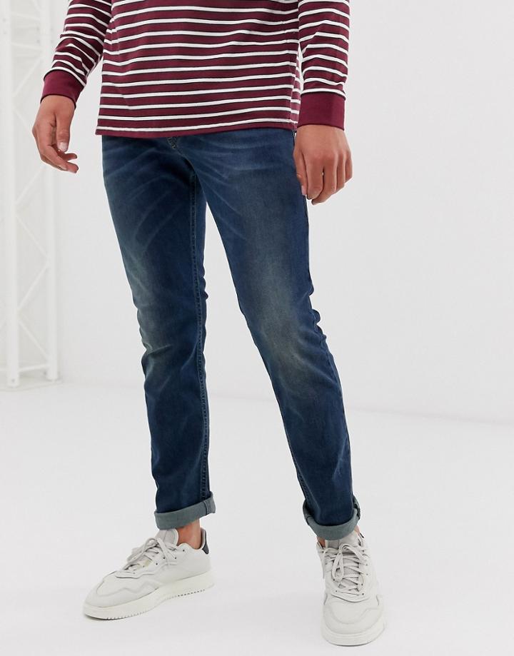 Diesel Thommer Stretch Slim Fit Jeans In 084bu Dark Wash-blue