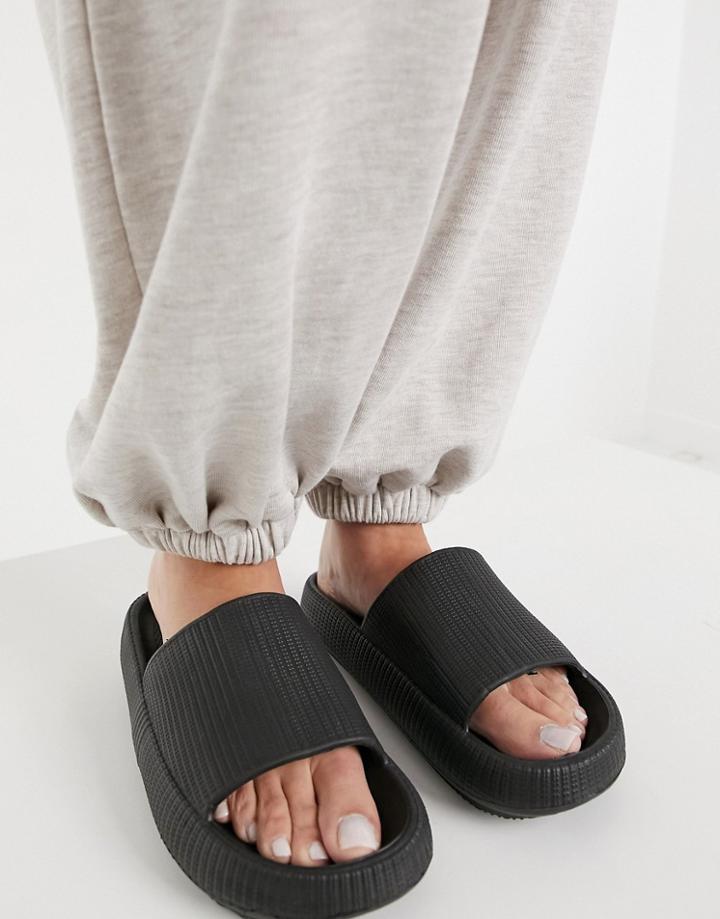 Bershka Lounge Slide In Black