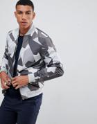 J.lindeberg Thom Abstract Print Bomber Jacket In Gray - Gray