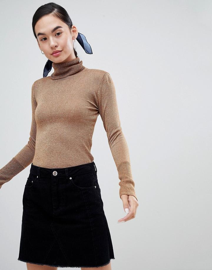 Only Darling Lightweight Turtleneck Sweater - Brown