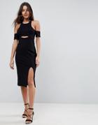 Finders Keepers Leon Cut Away Bodycon Dress - Black