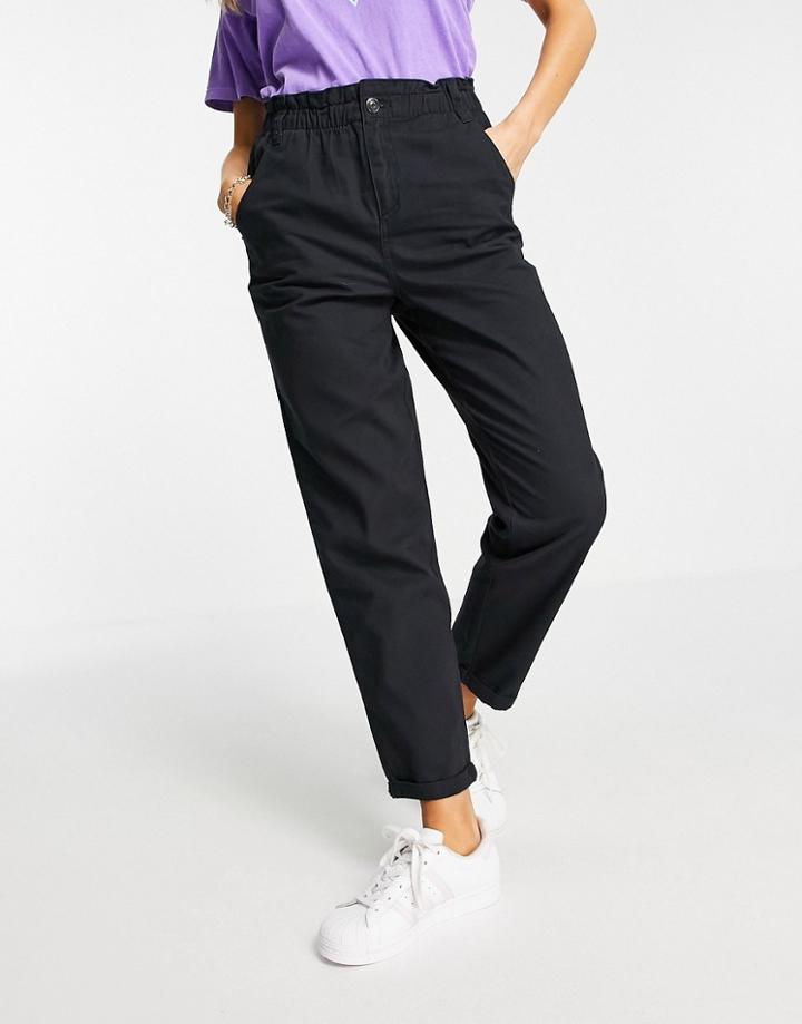 Miss Selfridge Elastic Waist Pant In Black