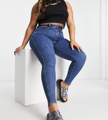 Dr Denim Plus Lexy Skinny Jeans In Dark Wash-blue