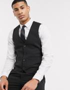 Asos Design Super Skinny Suit Suit Vest In Four Way Stretch In Black