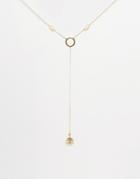 Asos Circle Arrow Pendant Necklace - Gold