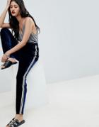 Vero Moda Velvet Joggers - Navy