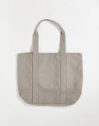 Asos Design Heavyweight Organic Cotton Oversized Tote Bag In Gray