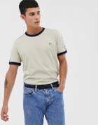 Fred Perry Sports Authentic Taped Ringer T-shirt In Stone - Stone