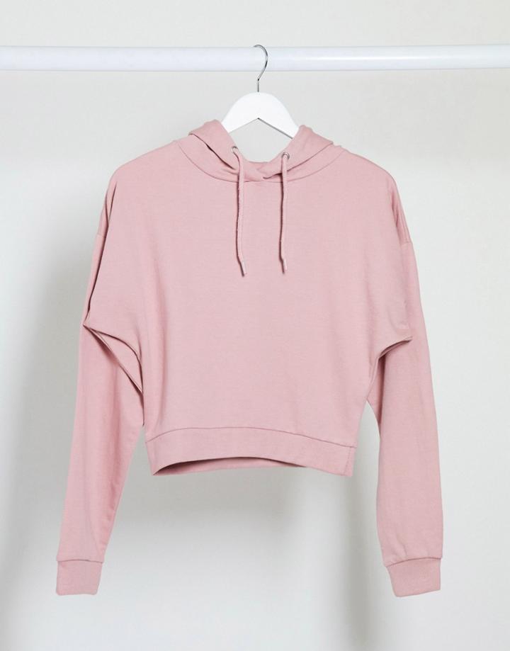 Brave Soul Kaden Crop Hoodie-pink